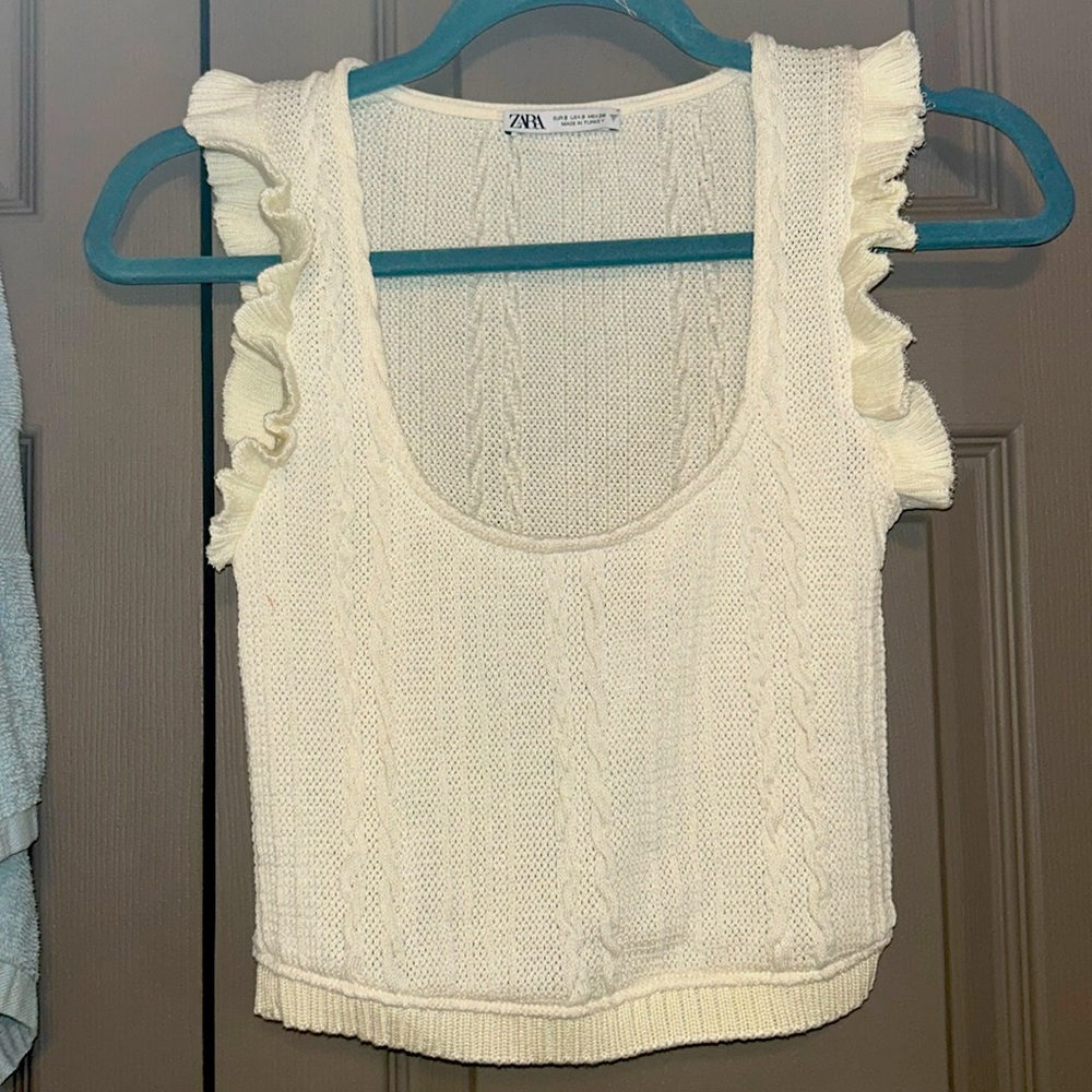 ZARA cabled knit top. Size X small